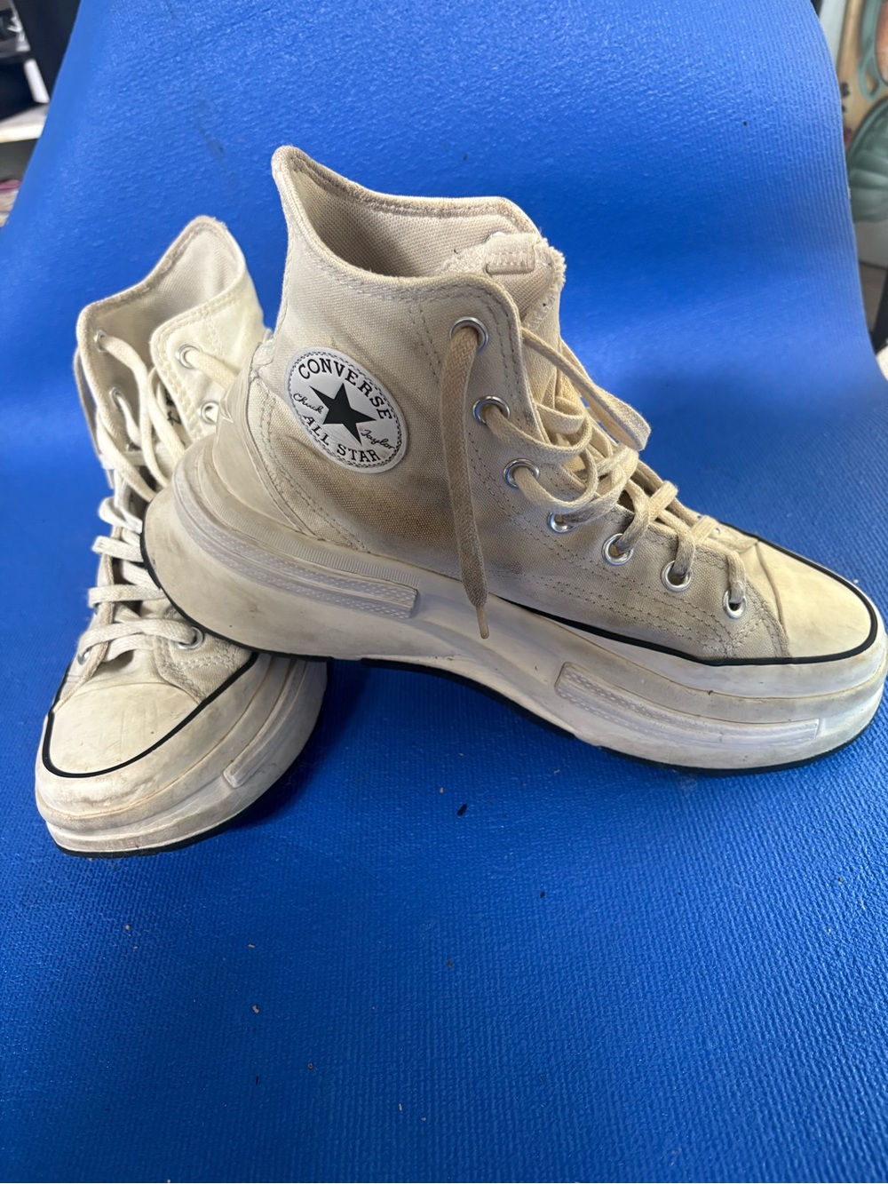 Converse Chuck Taylor All Star High Top White Canvas Lace-Up Sneakers M 7 W 8.5
